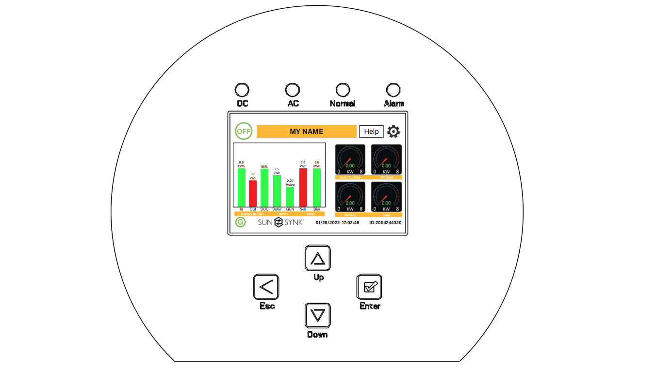 Home solar inverter user interface